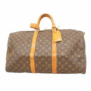 LOUIS VUITTON Authentic Brown Monogram Keepall 50 Boston Bag